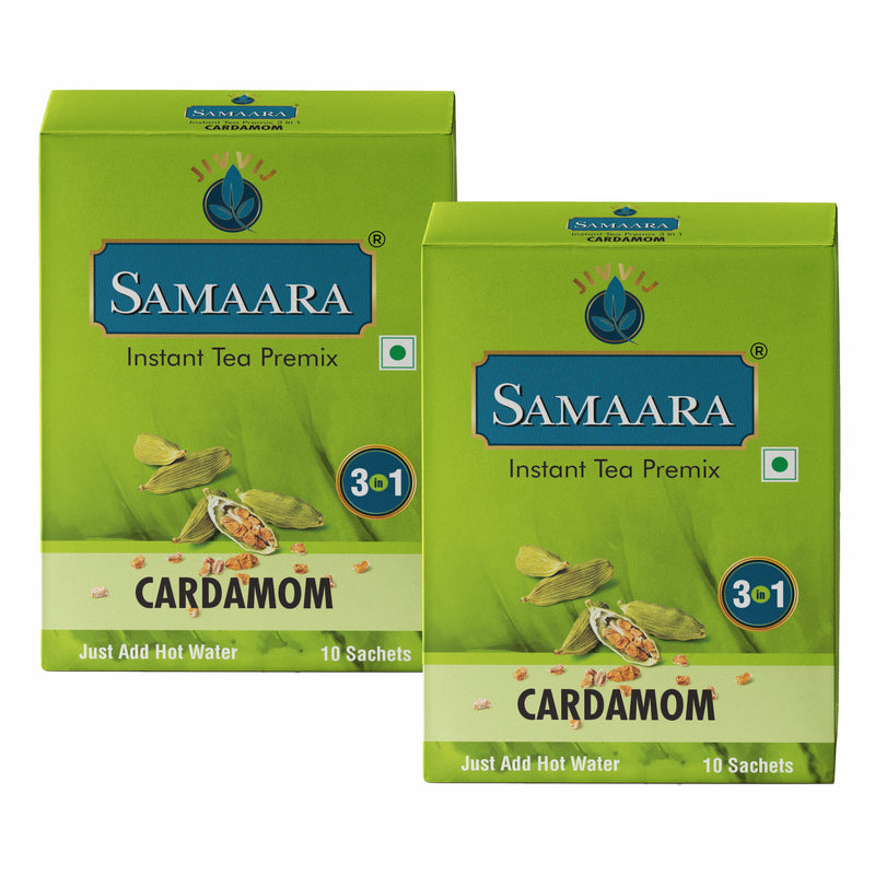 Jivij Samaara Cardamom Instant Premix Tea 10 Sachets | Spreads Warmth in the Body