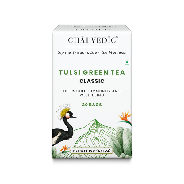 Chai Vedic Tea | Tulsi Classic Herbal Infusion Green Tea | 20 Tea Bags
