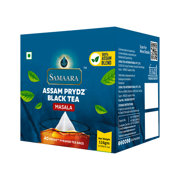 Jivvij Samaara Assam Masala Prydz Pyramid | 40 Tea Bags | Staple - Less Tea Bags