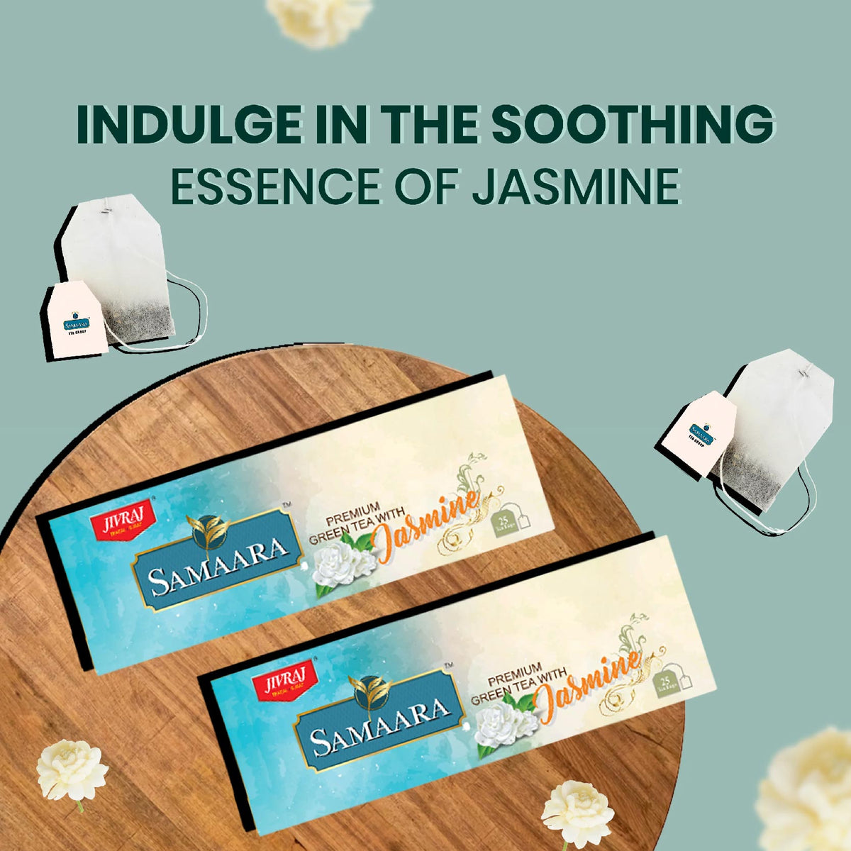 Samira Tea Jivraj Samaara Jasmine Green Tea Pack of 2 (25 Tea Bags Each)