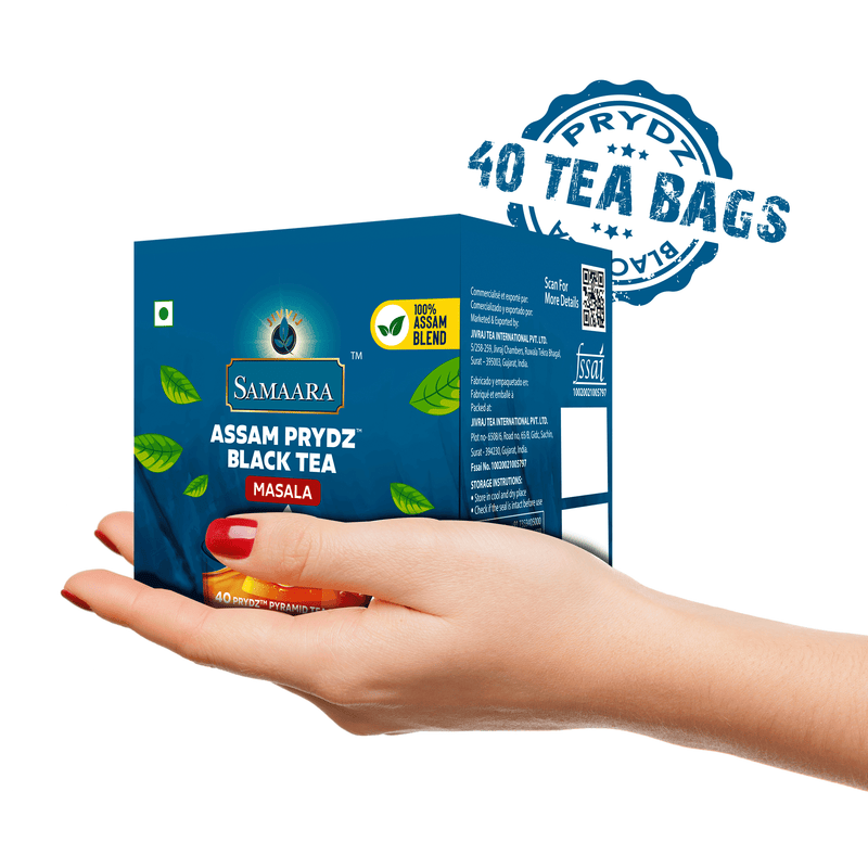 Jivvij Samaara Assam Masala Prydz Pyramid | 40 Tea Bags | Staple - Less Tea Bags