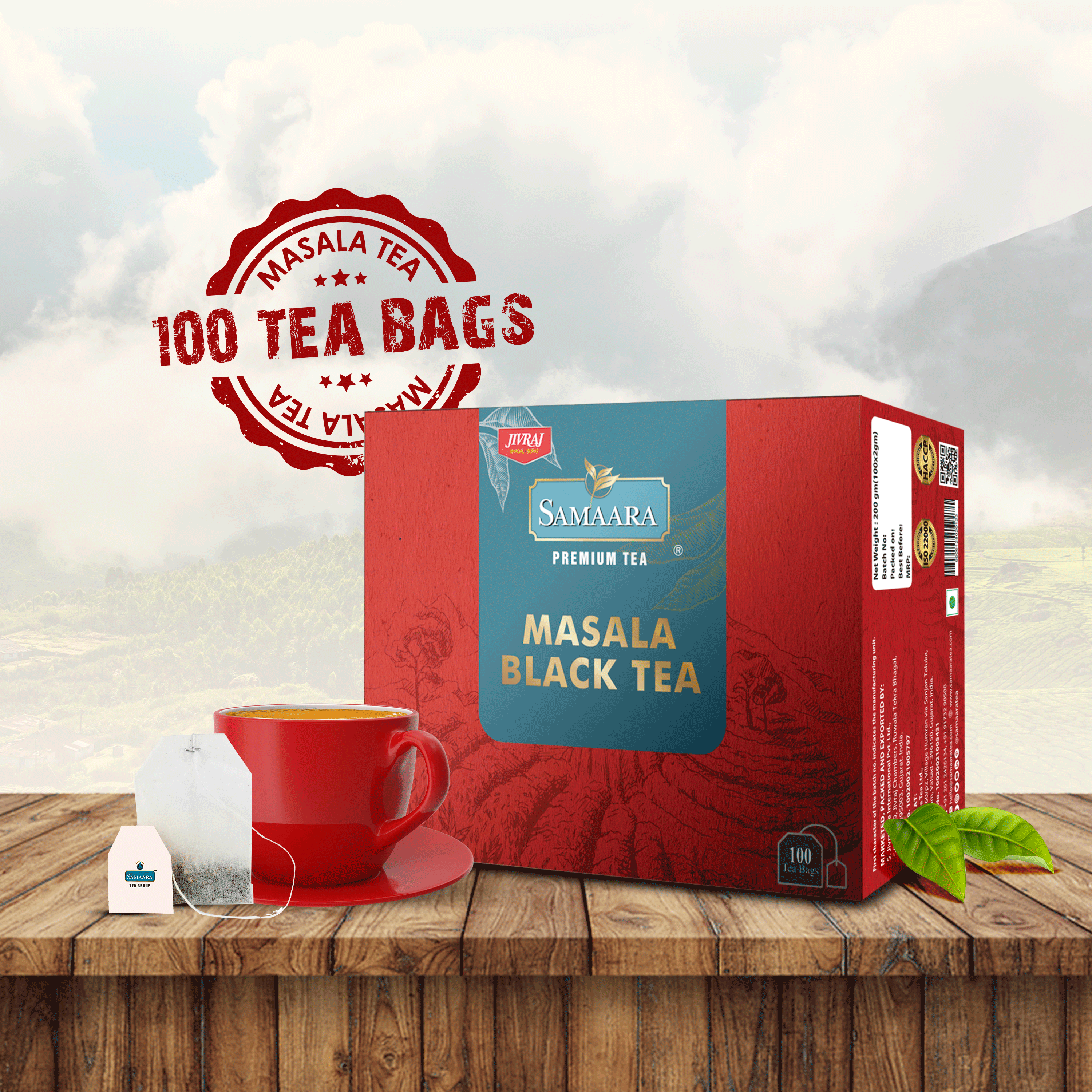 Jivraj samaara Masala Black Tea 100 Tea Bags