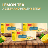 Jivraj Samaara Natural Lemon Flavour Premium Green Tea Bags Box | Refreshing Rich Taste of Assam Tea | Helps in Metabolism Pack of 3 - 25 Tea Bags/Pack