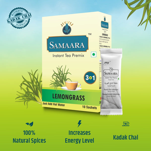 Jiivij Samaara Lemongrass Instant Premix Tea 10Sachet