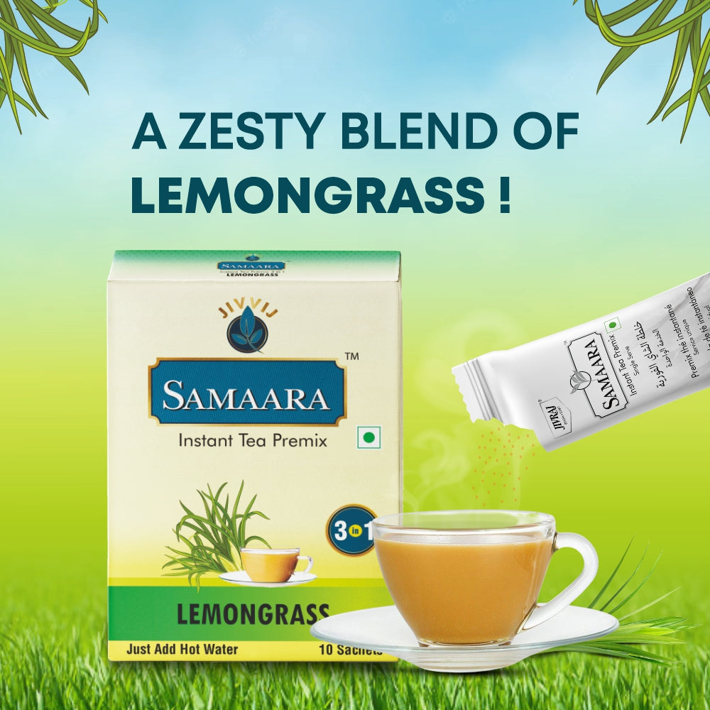 Jiivij Samaara Lemongrass Instant Premix Tea 10Sachet