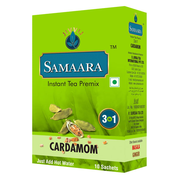 Jivij Samaara Cardamom Instant Premix Tea 10 Sachets | Spreads Warmth in the Body