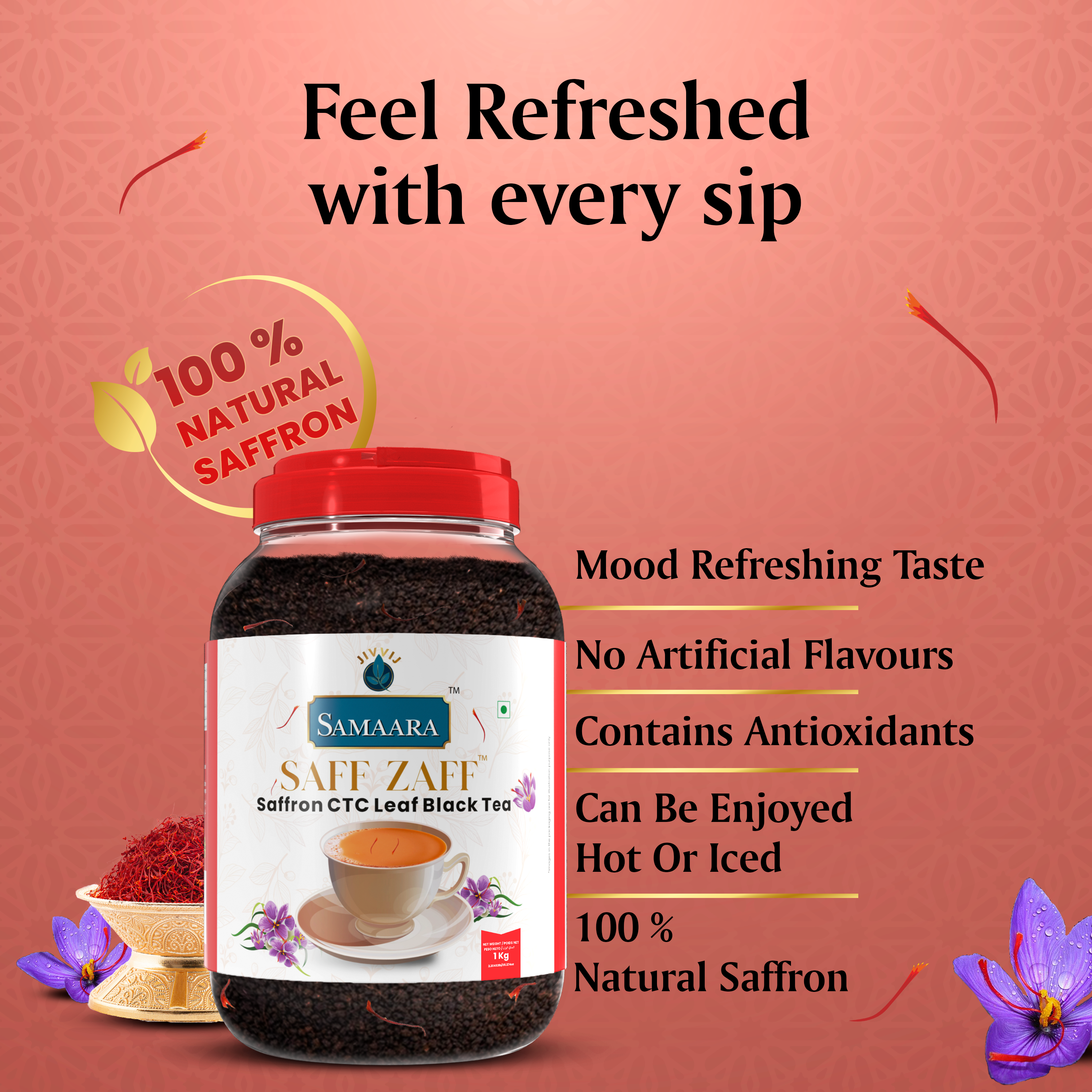 Jivvij Samaara Saffron 1Kg Jar