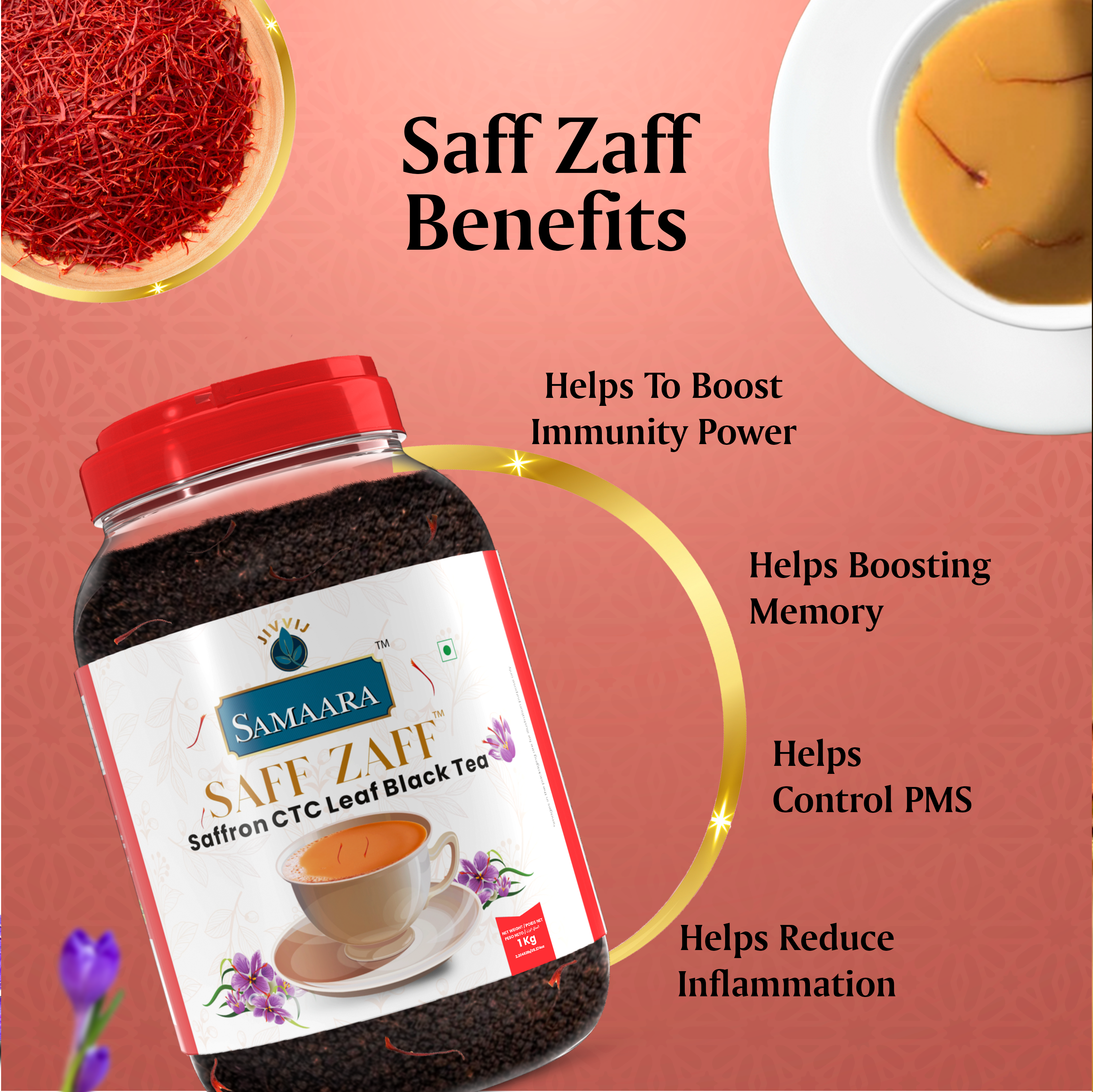 Jivvij Samaara Saffron 1Kg Jar