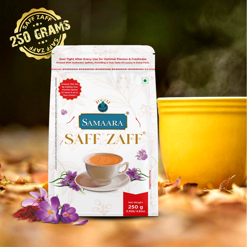 Jivvij Samaara SAFF ZAFF Saffron Tea 250gm Standing Pouch Zipper Pack