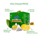 Jivvij Samaara Prydz Pyramid Honey Lemon Ginger Green Tea | 40 Tea Bags | The Finest Blends of Assam