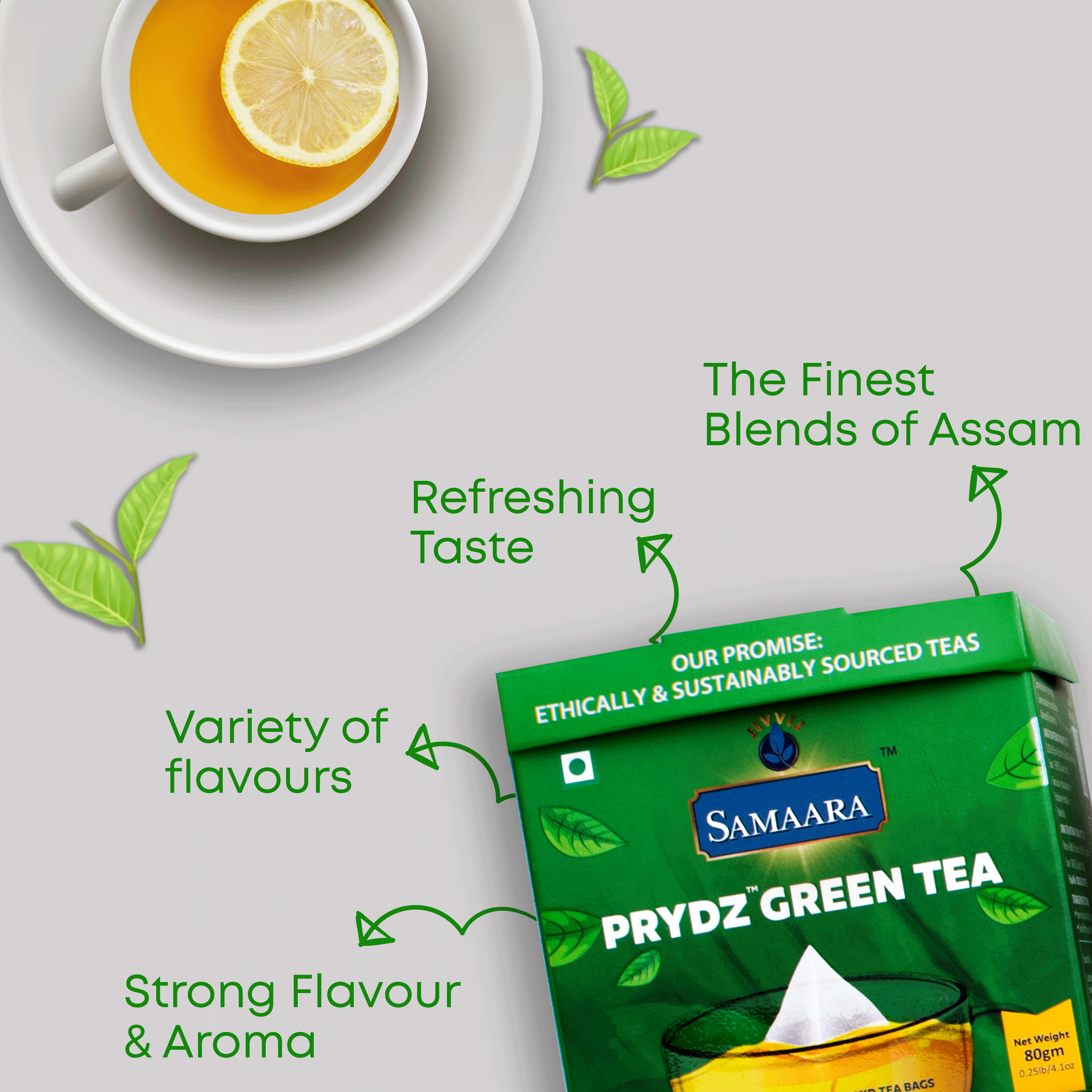 Jivvij Samaara Prydz Pyramid Green Tea 40 Tea bags